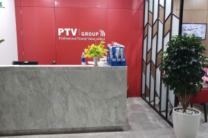 Công trình sàn nhựa giả đá văn phòng PTV Group