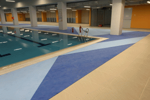 Công trình thi công Sàn cao su EPDM xung quanh Hồ bơi Đại Học Văn Lang